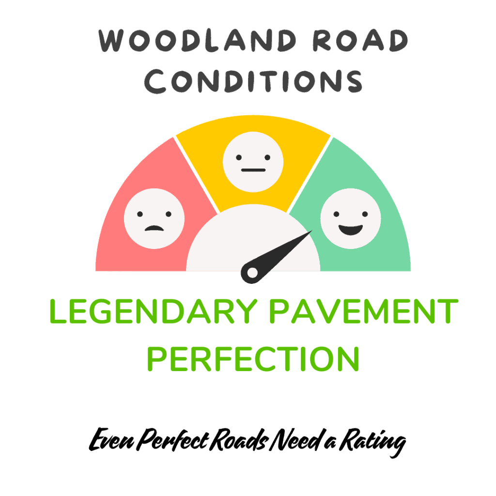 Sliding scale rating showing the current road conditions of Woodland Illinois